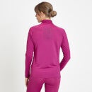Damska bluza treningowa z suwakiem 1/4 z kolekcji MP – Deep Pink - XXS