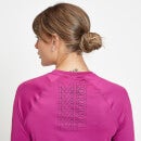 Camiseta de entrenamiento de manga larga con gráfico de MP repetido para mujer de MP - Rosa oscuro - XXS