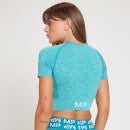 MP Kurzarm-T-Shirt mit Curve-Crop-Design für Damen - Lagunenblau