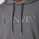 Lanvin Men's Paris Embroidered Hoodie - Elephant Grey