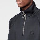 AMI Men's Paris Embroidered Half-Zip Sweatshirt - Black - M