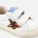 Golden Goose Toddlers' Leather Upper And Stripes Leopard Horsy Trainers - White/Beige Brown Leo/Fuxia - UK 3 Infant