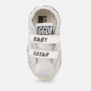 Golden Goose Babys' Iridescent Leather Nappa Stripes Laminated Heel Trainers - Silver/Ice/White - UK 1 Baby