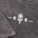 Camiseta unisex Flower And Skulls de Cruella - Black Acid Wash