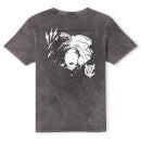 Cruella Flower And Skulls Unisex T-Shirt - Black Acid Wash