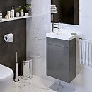 House Beautiful ele-ment(s) 410mm Wall Hung Cloakroom Vanity Unit with Basin - Gloss Grey
