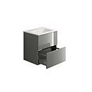 House Beautiful ele-ment(s) 600mm Wall Hung Vanity Unit with Basin - Gloss Grey