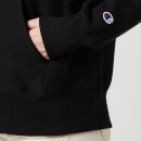 Champion Women's Large Logo Hooded Sweatshirt - Black - S