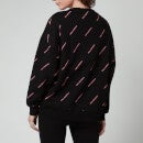 KARL LAGERFELD Women's All Over Logo Sweatshirt - Black