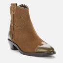 See By Chloé Women's Effie Leather/Suede Western Boots - Khaki