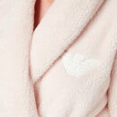 Emporio Armani Loungewear Women's Fuzzy Fleece Dressing Gown - Powder Pink