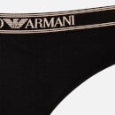 Emporio Armani Women's Iconic Logoband 2 Pack Brief - Black