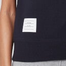 Thom Browne Women's Short Sleeve Sweatshirt Top In Cotton Loopback - Navy