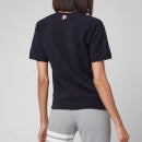 Thom Browne Women's Short Sleeve Sweatshirt Top In Cotton Loopback - Navy