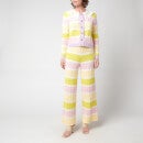 Olivia Rubin Women's Rupi Cable Knit Cardigan With Cotton Collar - Angel Cake Stripe - S
