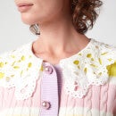 Olivia Rubin Women's Rupi Cable Knit Cardigan With Cotton Collar - Angel Cake Stripe - XS