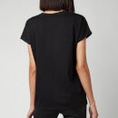 Balmain Women's Flocked Logo T-Shirt - Noir/Blanc
