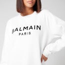 Balmain Women's Flocked Logo Sweatshirt - Blanc/Noir