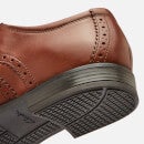 Clarks Men's Howard Wing Leather Derby Shoes - Dark Tan - UK 7