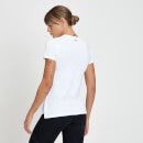 Damska koszulka o długim kroju z krótkimi rękawami z kolekcji MP Composure – biała