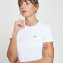 Damska koszulka o długim kroju z krótkimi rękawami z kolekcji MP Composure – biała