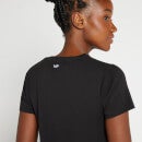 Damska koszulka o długim kroju z krótkimi rękawami z kolekcji MP Composure – czarna - XXS