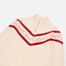 Chloé Girls Half Zip Logo Sweatshirt - Pale Pink