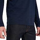 Men's Organic Big Logo Long Sleeve T-Shirt - Blue