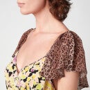 RIXO Women's Effie Midi Dress - Lilac Meadow Leopard Mix - UK 6