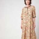 RIXO Women's Hanna Midi Dress - Brown Meadow Leopard Mix