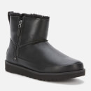 UGG Women's Classic Zip Mini Waterproof Leather Boots - Black