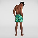 Men's Printed Trim Leisure 16" Swim Shorts Green