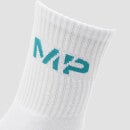 MP Crew Socks Unisex - White/Teal