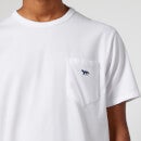 Maison Kitsuné Men's Navy Fox Patch Classic Pocket T-Shirt - White - S