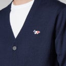 Maison Kitsuné Men's Tricolor Fox Patch Classic Cardigan - Navy