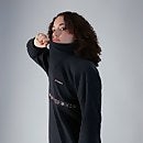 Women's Oversized Aztec Half-zip Fleece - Black
