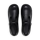 Kickers Youth Kick T Bar Leather Shoes - Black - 3