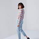 Women's Long Sleeve Stripe Ringer T-shirt Multi