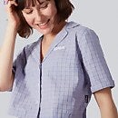 Women's Cropped Checked Shirt Lilac