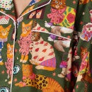 Karen Mabon Women's Fashion Cats Pyjama Set - Green - XS