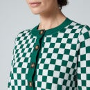 Kitri Women's Talulla Checker Knitted Cardigan - Green Checker