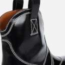 Ganni Women's Brus Off Leather Western Boots - Black
