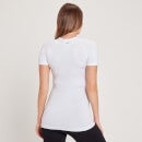 Bezszwowy T-shirt z krótkimi rękawami dla kobiet w ciąży z kolekcji MP – biały - XXS