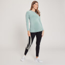 Dámske bezšvové tehotenské tričko MP s dlhými rukávmi – svetlomodré - XS