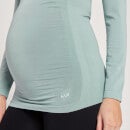 MP ženska nosečniška brezšivna majica z dolgimi rokavi - ledeno modra - XXS