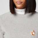 Maison Kitsuné Women's All Right Fox Patch Vintage Sweatshirt - Grey Melange - L