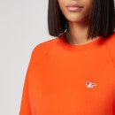 Maison Kitsuné Women's Tricolor Fox Patch Adjusted Sweatshirt - Orange - S