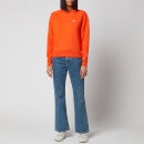 Maison Kitsuné Women's Tricolor Fox Patch Adjusted Sweatshirt - Orange - XS
