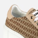 Valentino Shoes Women's Fabric Leather Flatform Trainers - Beige - UK 4