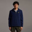 Hooded Jacket with Contrast Piping - Navy